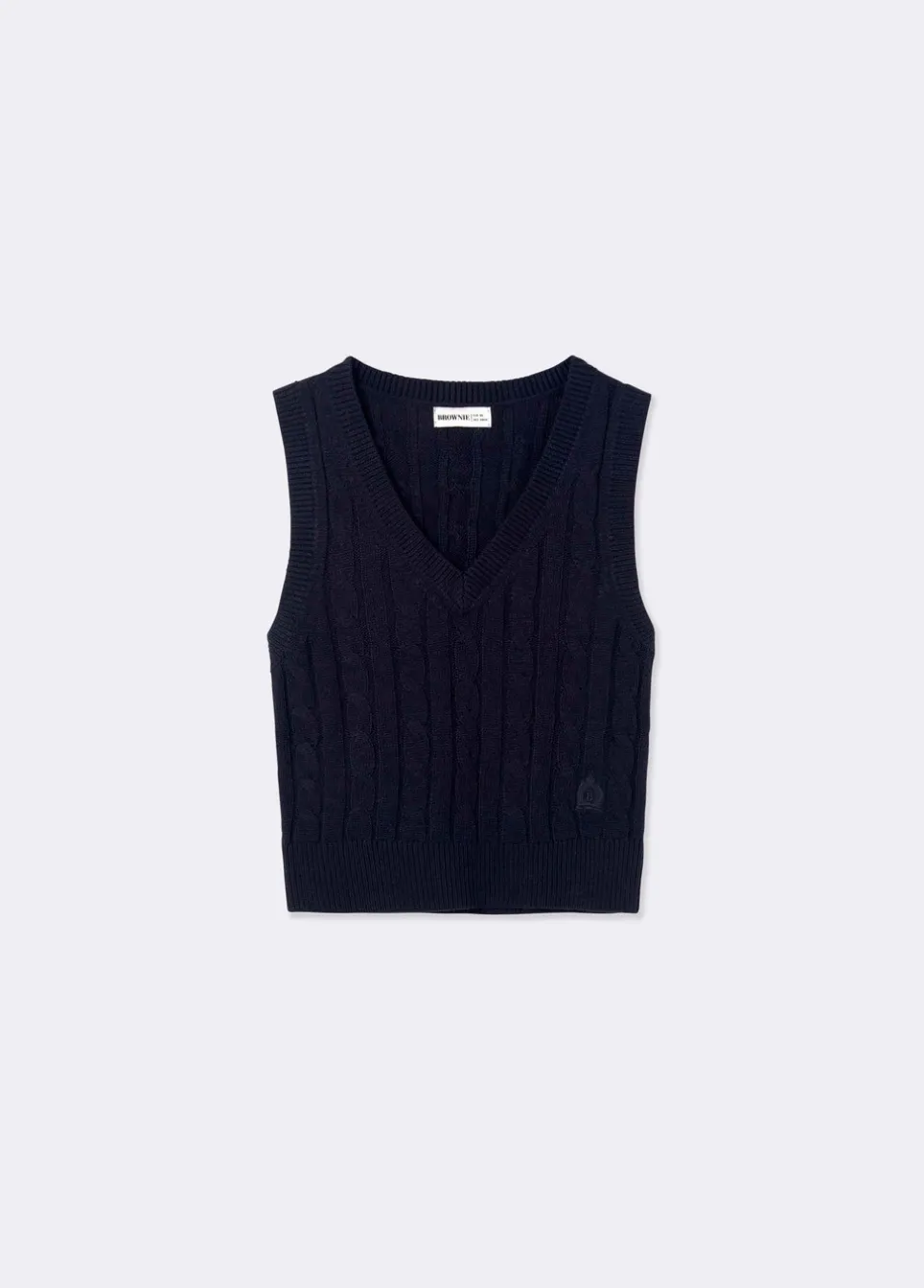Vest V-Hals Gebreid Borduursel